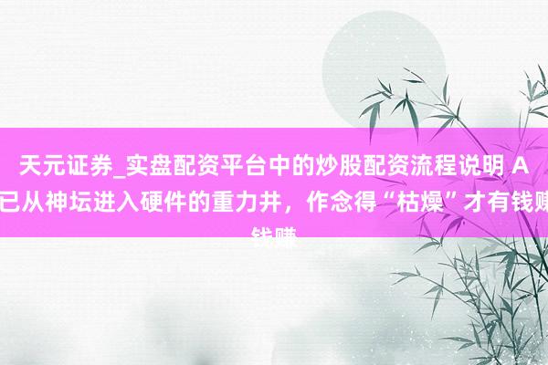 天元证券_实盘配资平台中的炒股配资流程说明 AI已从神坛进入硬件的重力井，作念得“枯燥”才有钱赚