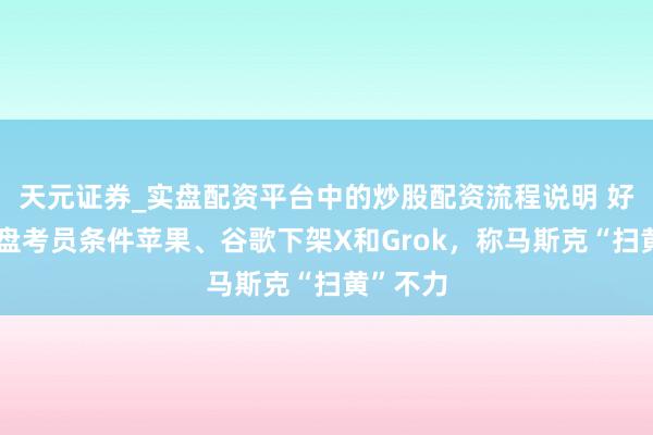 天元证券_实盘配资平台中的炒股配资流程说明 好意思国盘考员条件苹果、谷歌下架X和Grok，称马斯克“扫黄”不力