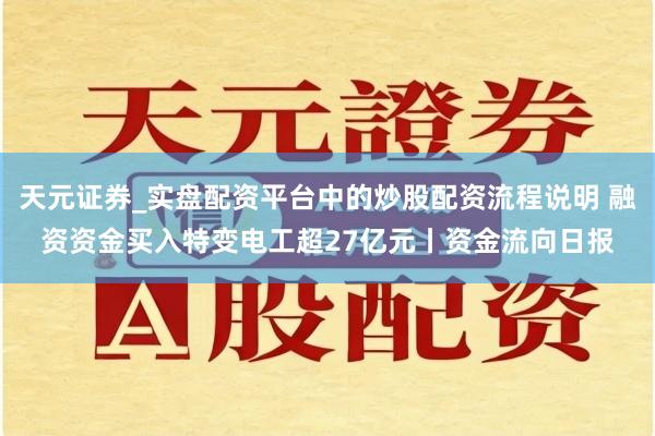 天元证券_实盘配资平台中的炒股配资流程说明 融资资金买入特变电工超27亿元丨资金流向日报